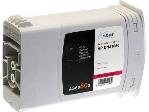 AS60802 ASTAR HP 80 DNJ Inkt magenta rebuilt Blister 350ml