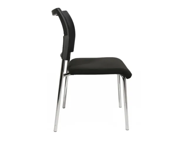 Bezoekersstoel Zitting Zwart Stof Rugleuning Netbekleding Zwart