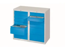 ladekast HxBxD 900x1000x500mm 12laden RAL7035 front RAL7016