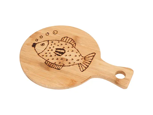 Snijplank Creativ Company rond Ø 17cm, lengte 24cm bamboe
