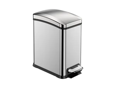 Rechthoekige Pedaalemmer New Rejoice Step Bin 8 Liter Mat Rvs