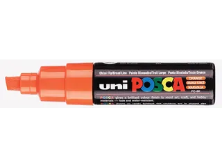 Verfstift Posca PC8K Brede punt 8mm schuin donker oranje - 2