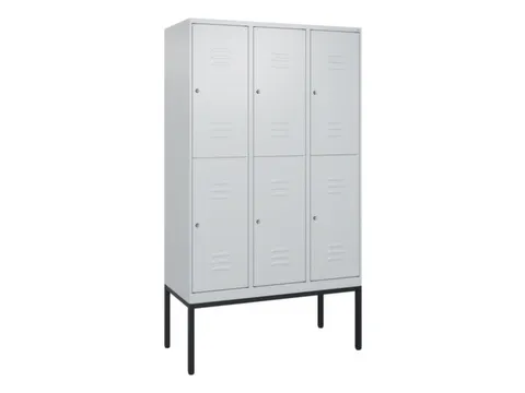 dubbeldekse locker,HxBxD 2120x1200x500mm,3x2vak.,vak B 400mm,cil.-slot