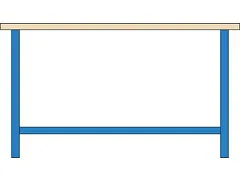 Werkbank 840x1500x700mm Ral 7035 Front Ral 7035
