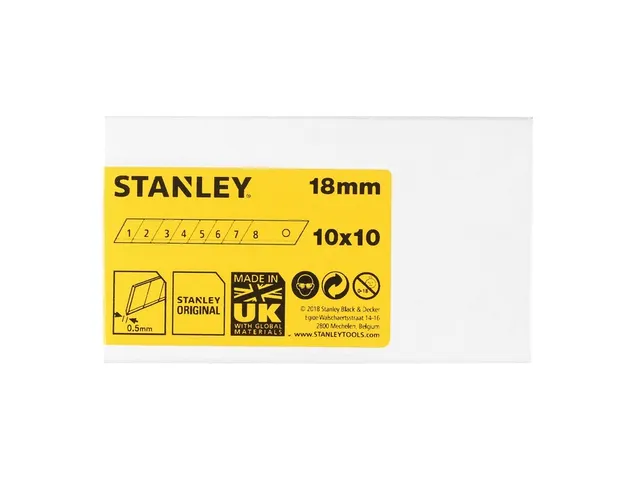 Afbreekmesjes Stanley 18mm 10 stuks x 10