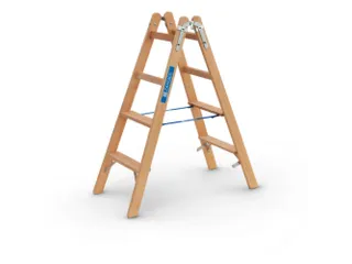 trapladder,beide zijden,2x4sporten,balk L 1,25m,2-dlg.,naaldhout - 1