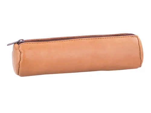 Pennenetui Oxford 22x6cm leer rond naturel
