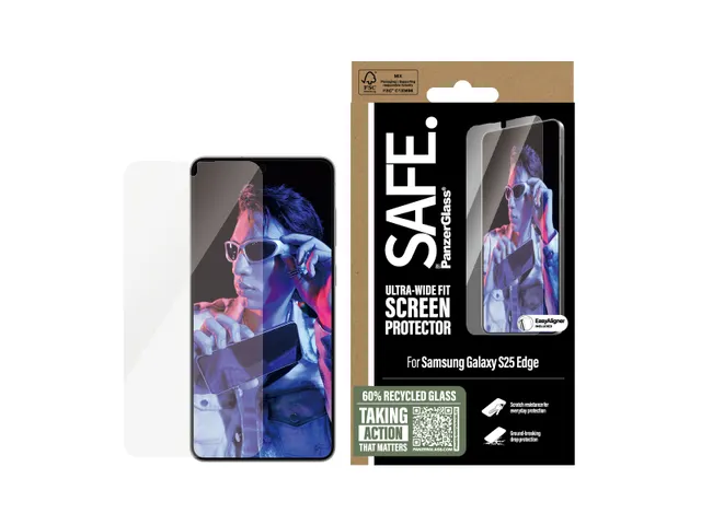 PanzerGlass SAFE. by Screen Protector Samsung S25 Edge | Ultra-Wide