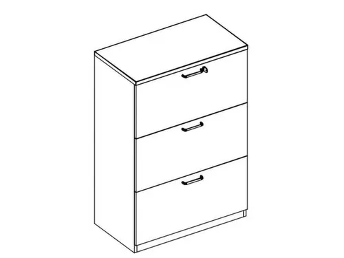 Hangmappenkast Hxbxd 1070x800x445mm 3 Laden Bl-wit