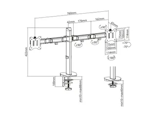 Monitorarm ACT office 2 schermen zilver - 8
