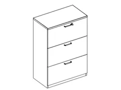 Hangmappenkast Hxbxd 740x800x445mm 3 Laden Mp-Lichtgrijs