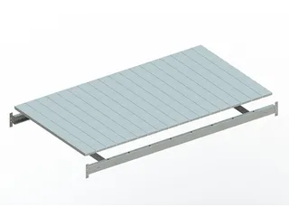 legbord van plaatstaal,v. breedvakstelling,BxD 1800x1050mm,vakl. 600kg - 1