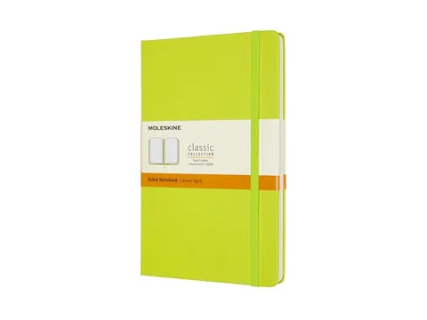 Notitieboek Moleskine large 130x210mm lijn hard cover lemon green