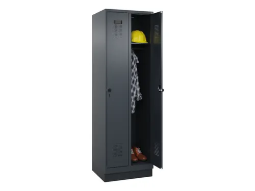 locker,HxBxD 1950x600x500mm,2vak,vak B 300mm,draaigrendel,sokkel