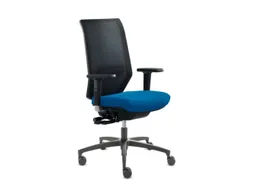 Dauphin Bureaustoel, rugleuning met netbekleding blauw
