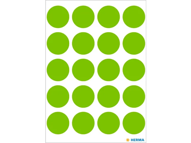 HERMA 1878 Multipurpose etiketten Rond 19mm Fluor Groen 100 stuks