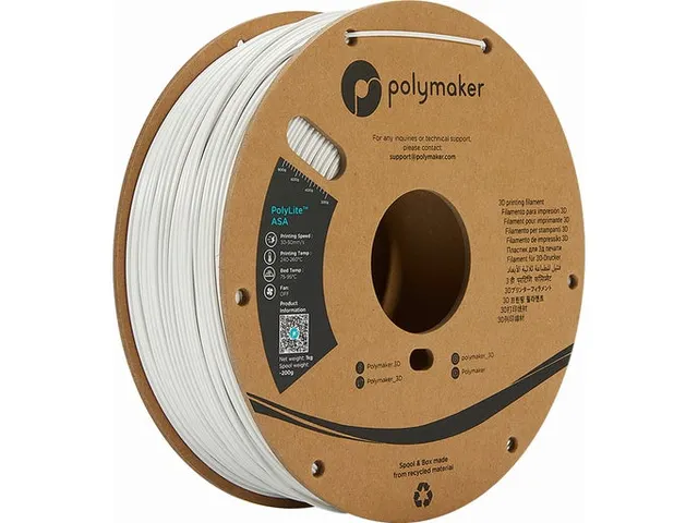 ASA 1,75mm wit 3kg PolyLite 3D Filament
