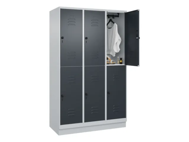 dubbeldekse locker,HxBxD 1950x1200x500mm,3x2vak.,vak B 400mm