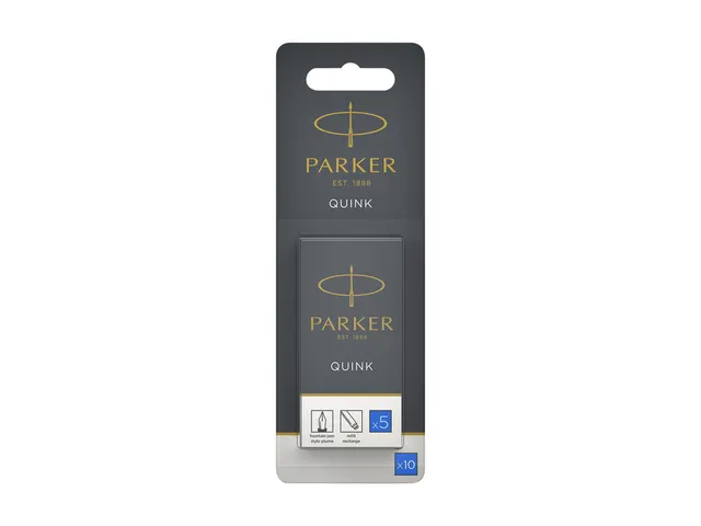 Inktpatroon Parker Quink uitwasbaar blauw blister à 10 stuks