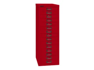 kantoor-ladekast HxBxD 860x279x380mm 15 laden romp kardinaalrood staal - 1