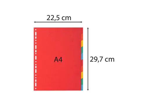 Tabbladen gerecycleerd karton 220g 10 tabs A4