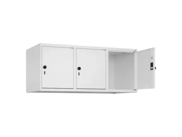 opzetkast,v. locker,3vak.,vak B 400mm,HxBxD 500x1200x500mm,vleugeldeur
