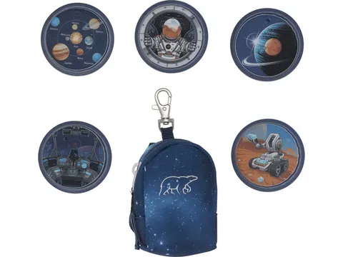 Mini tas Beckmann Space Mission blue incl. 5 buttons