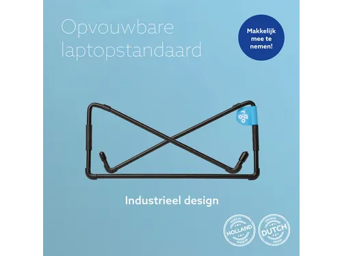 Laptopstandaard R-Go Steel Travel voor 10-22 inch Zwart