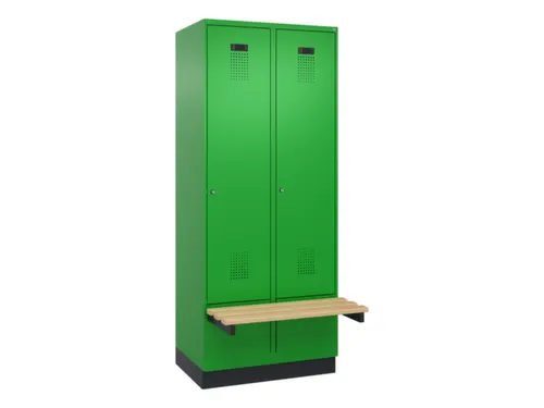 locker met bank,HxBxD 1950x800x815mm,2vak,vak B 400mm,cilinderslot
