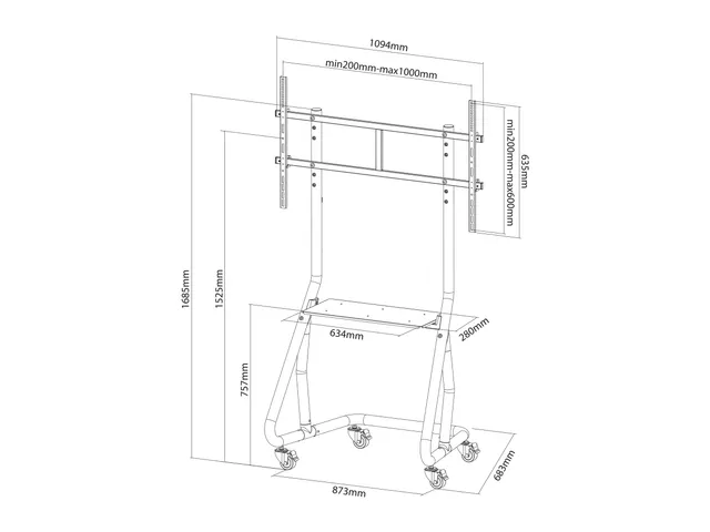 Neomounts Verrijdbaar Flatscreen Meubel Ns-m3800black