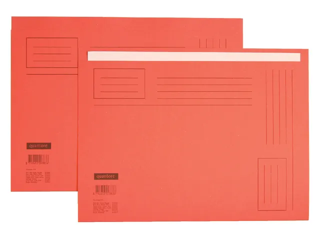 Vouwmap Quantore A4 ongelijke zijde 230gr rood