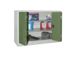 Vouwdeurkast 1000x1200x600mm 2legborden Verzinkt Ral7035 Front Ral6011