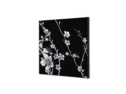 Wanddecoratie Textiel Set 40x40cm Japanse Bloesem Zwart