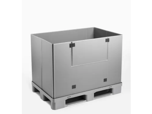 Vouwbare Palletbox Pp/pe Hxlxb 940X1200X800Mm 675L 3Sledepoten