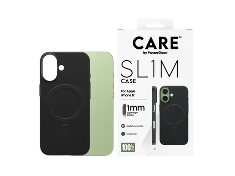PanzerGlass CARE by SL1M Case Black w. MagSafe iPhone 17, Hoes,