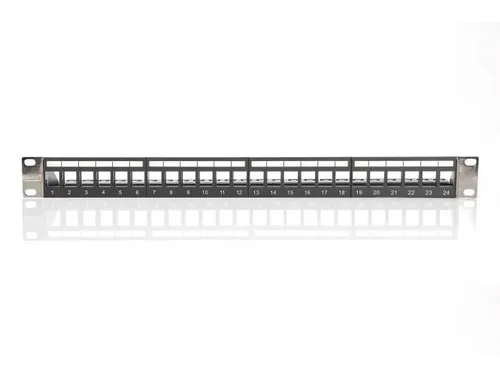 Modulair Patchpaneel 24-poorts Blank 1U Rackmontage Zwart RAL 9005