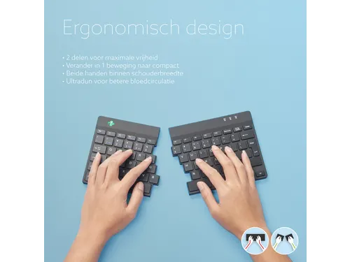 Split Break V2 ergonomisch toetsenbord Azerty BE Zwart bedraad