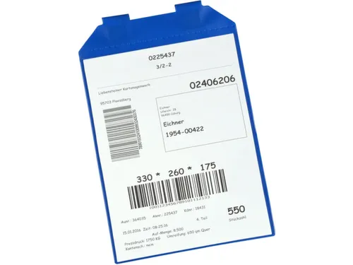 insteekhoes,DIN A4,staand,HxB 305x225mm,m. magneet,kunststof,blauw
