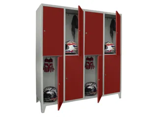 lockerkast,HxBxD 1850x1600x500mm,4x2vakken,RAL7035,front RAL3000 - 2