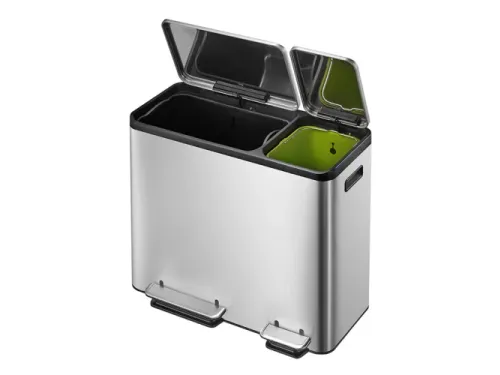 Ecocasa Recycler Pedaalemmer 30+15 Liter mat RVS