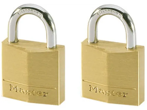 Hangslot MasterLock 120EURT 2 gelijksluitend messing 20mm