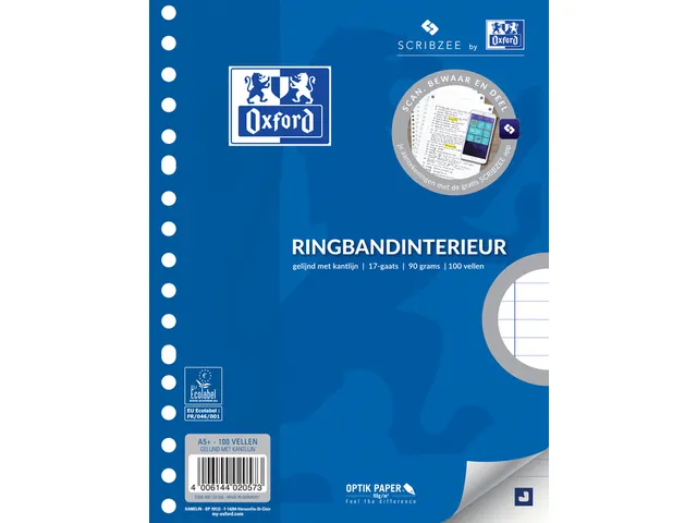 Interieur Oxford A5 17R lijn 100vel