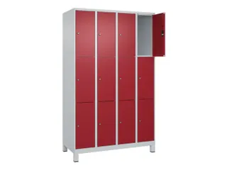 lockerkast,HxBxD 1950x1200x500mm,4x3vakken,vak B 300mm,cil.-slot - 1