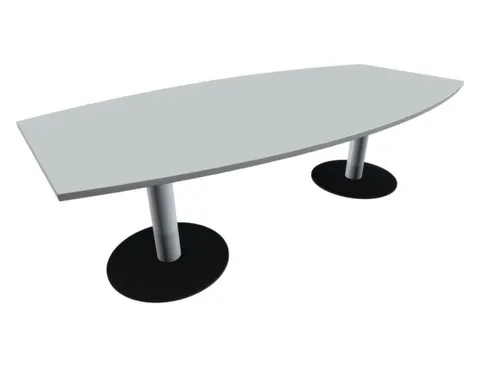 Vergadertafel Vatvorm Hxbxd 72x240x80/120cm Lichtgrijs Frame Ral9006