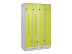Z-garderobekast,HxBxD 1950x1200x500mm,vak B 150/300mm,draaigrendel