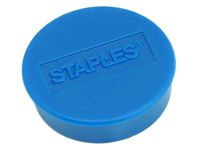 Verpakking met 10 ronde, blauwe magneten van 25 mm met een mag