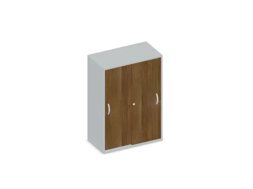 Schuifdeurkast 1150x800x430mm Romp Lichtgrijs Decor Front Noten