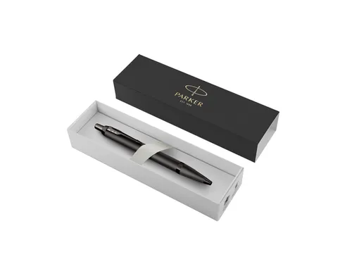 Balpen Parker IM Monochrome Gun Metal Medium + blauwe inkt