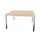 vergadertafel 74x140x140cm vierkant 4voeten verchroomd NE-esdoorn