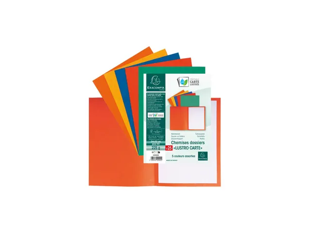 PK 25 dossiermappen Glanskarton 225g Ass
